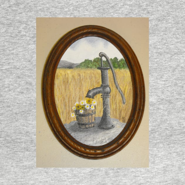 Old pump with flowers by Matt Starr Fine Art